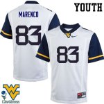 Youth West Virginia Mountaineers NCAA #83 Alejandro Marenco White Authentic Nike Stitched College Football Jersey KM15I38UM